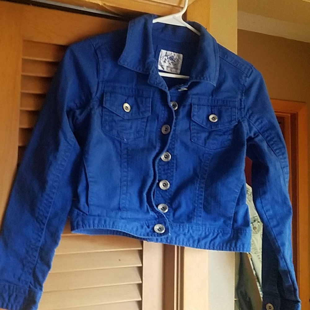 Denim crop youth jacket